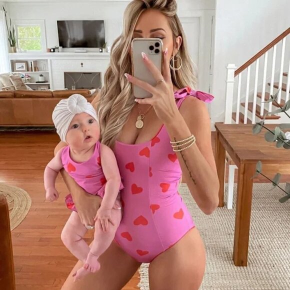 New Beach Riot Sydney Valentine Heart Barbie Pink One-Piece Swimsuit NWT XL - Picture 9 of 17
